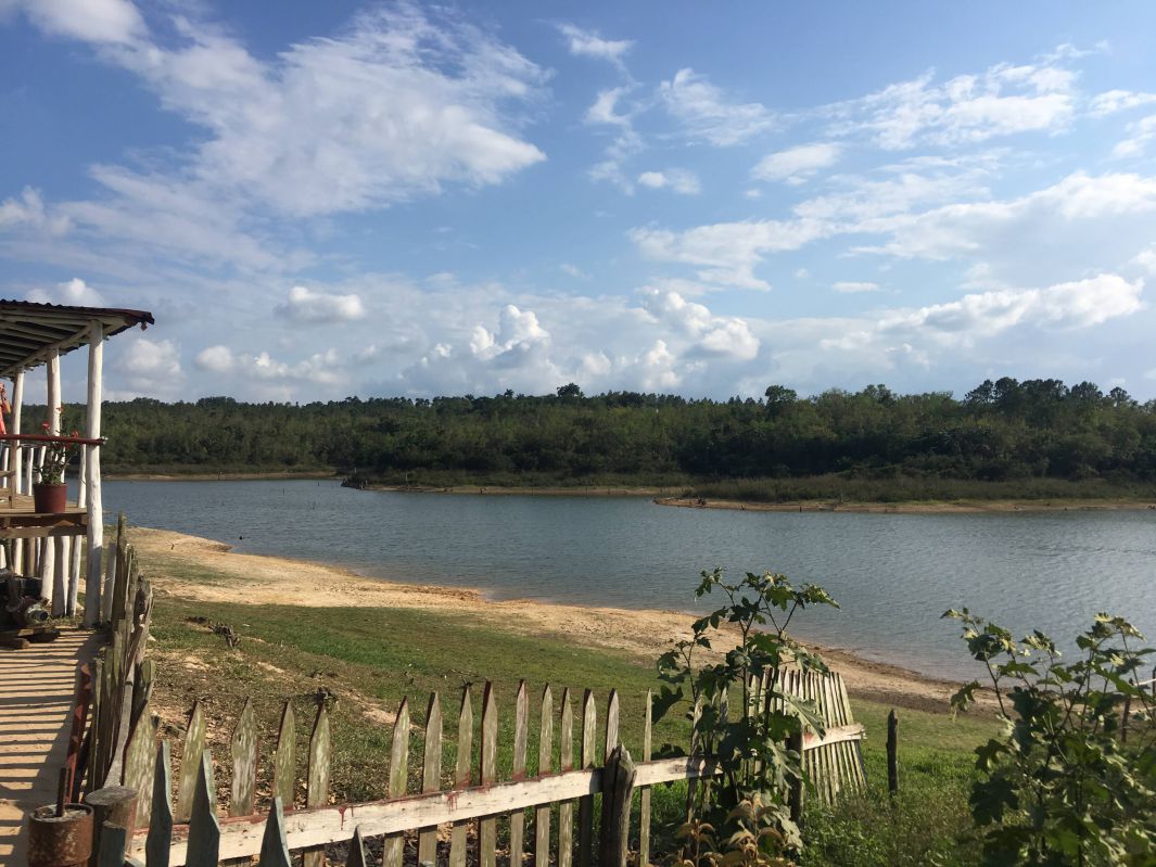 広がる湖の景色