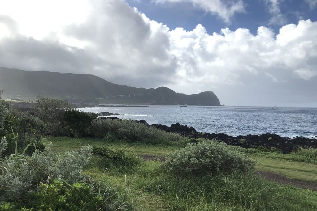 大潟浦園地からの大坂トンネルの眺望