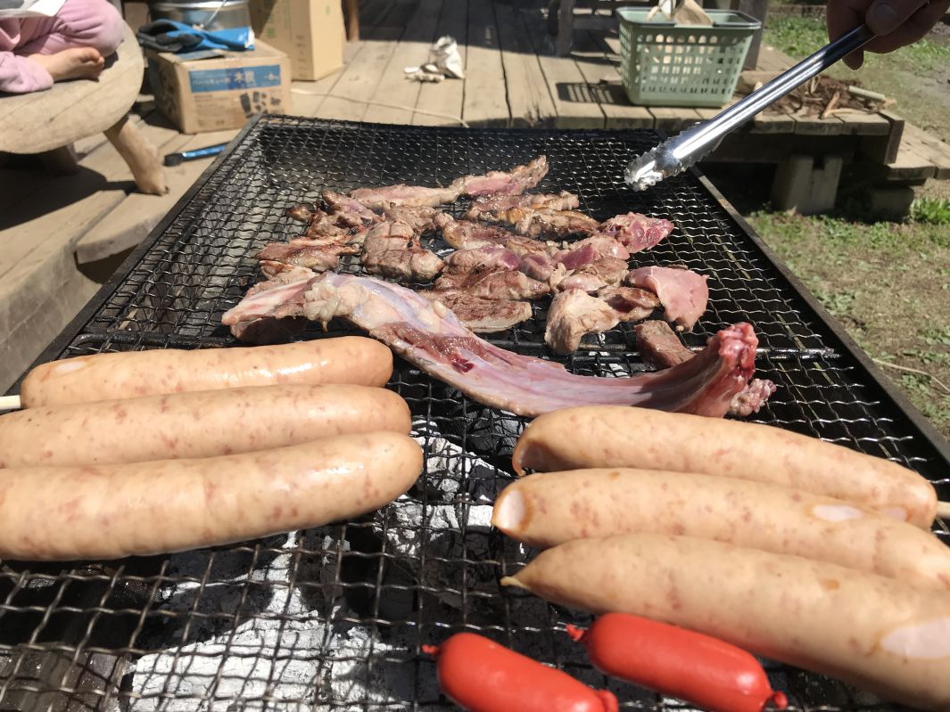 フランクフルトと鹿肉