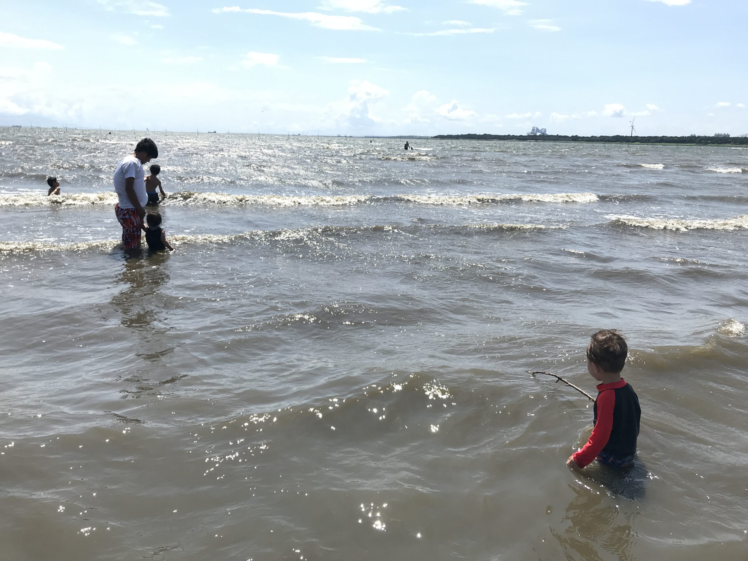 海水浴をする人たち