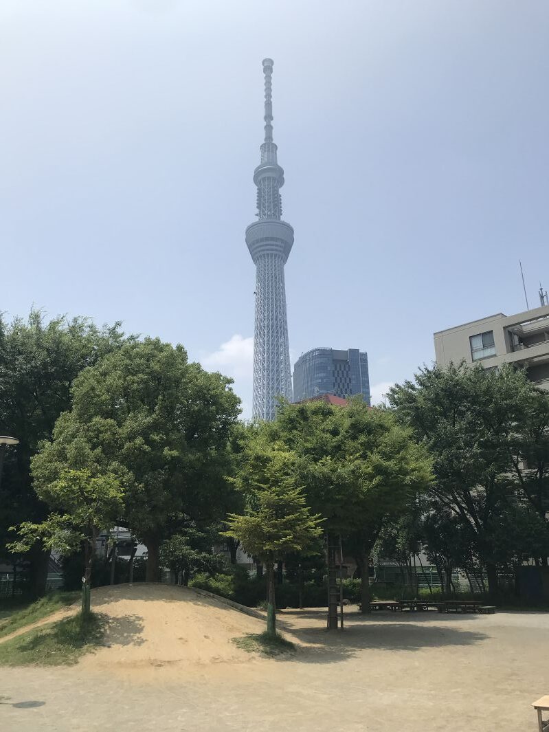 広場から見えるスカイツリー